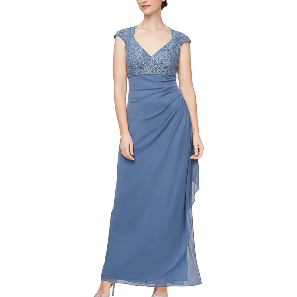 🌟 NEW ALEX EVENINGS LONG STRETCH SEQUIN DRESS